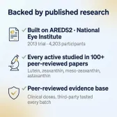 Backed by published research: built on AREDS2 from the National Eye Institute, every active studied in 100+ peer-reviewed papers, clinical doses third-party tested