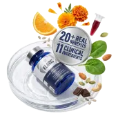 Klaris Visual Performance Complex bottle with 20+ real benefits and 11 clinical ingredients