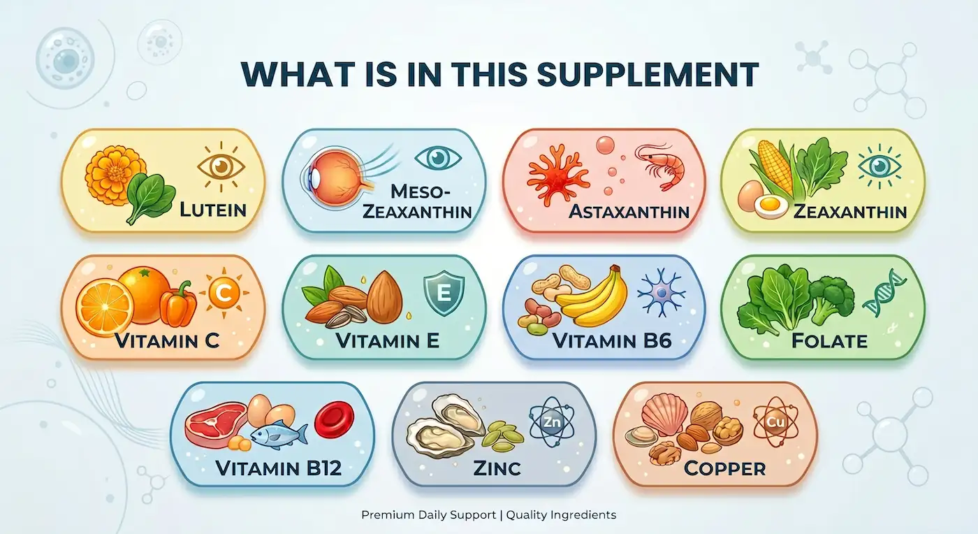 Overview of the eleven ingredients in the Klaris Supplement