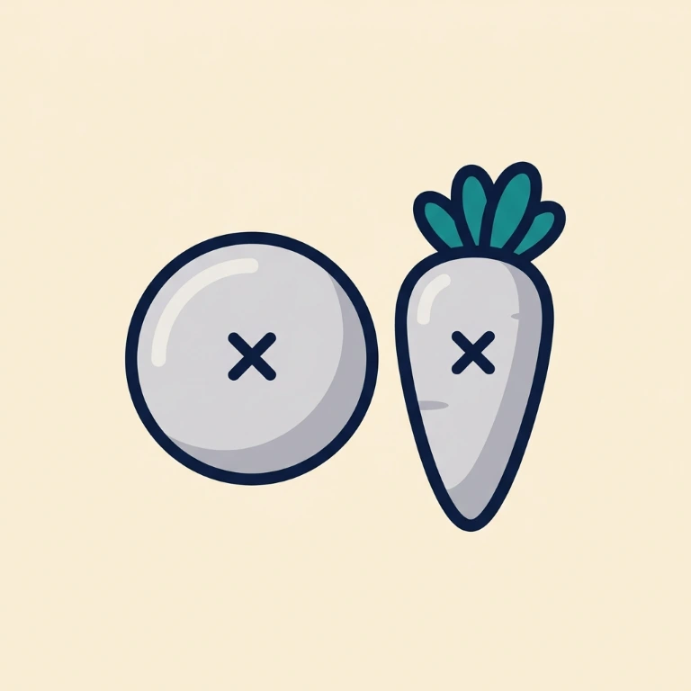 Illustration of an omega-3 capsule and a carrot, both crossed out